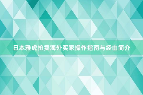 日本雅虎拍卖海外买家操作指南与经由简介