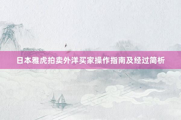 日本雅虎拍卖外洋买家操作指南及经过简析
